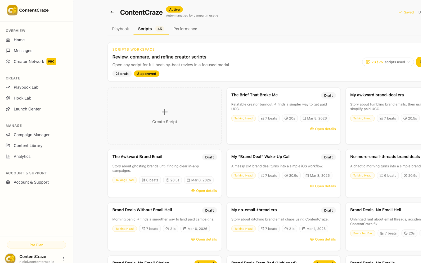 Example of a Playbook system showing strategy inputs flowing into script outputs